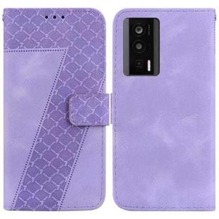 For Xiaomi Poco F5 Pro/Redmi K60/K60 Pro 7-shaped Embossed Leather Phone Case(Purple)