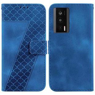For Xiaomi Poco F5 Pro/Redmi K60/K60 Pro 7-shaped Embossed Leather Phone Case(Blue)