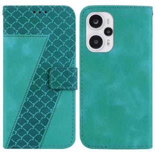 For Xiaomi Poco F5/Note 12 Turbo 7-shaped Embossed Leather Phone Case(Green)