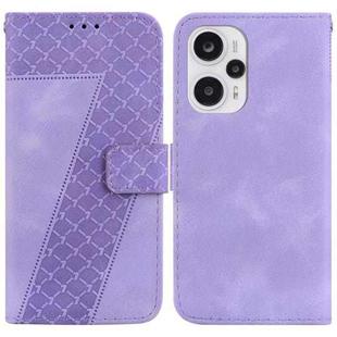 For Xiaomi Poco F5/Note 12 Turbo 7-shaped Embossed Leather Phone Case(Purple)