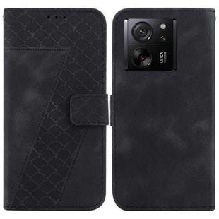 For Xiaomi 13T / 13T Pro / Redmi K60 Ultra 7-shaped Embossed Leather Phone Case(Black)