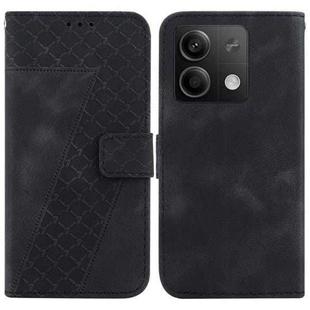 For Xiaomi Redmi Note 13 5G 7-shaped Embossed Leather Phone Case(Black)