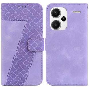 For Xiaomi Redmi Note 13 Pro+ 5G 7-shaped Embossed Leather Phone Case(Purple)