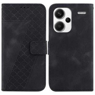 For Xiaomi Redmi Note 13 Pro+ 5G 7-shaped Embossed Leather Phone Case(Black)