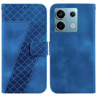 For Xiaomi Redmi Note 13 Pro 5G 7-shaped Embossed Leather Phone Case(Blue)