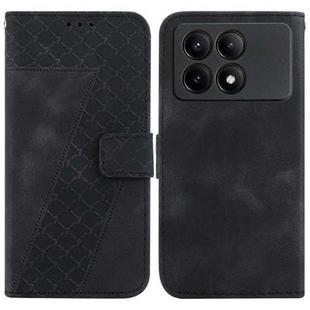 For Xiaomi Redmi K70E / Poco X6 Pro 7-shaped Embossed Leather Phone Case(Black)