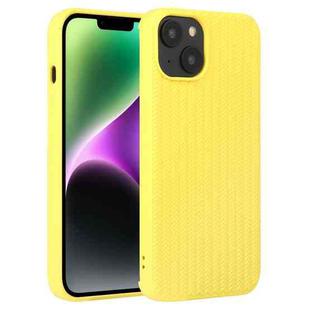 For iPhone 15 Weave Texture Silicone Phone Case(Yellow)