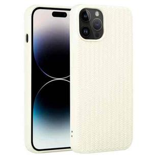 For iPhone 15 Pro Weave Texture Silicone Phone Case(White)
