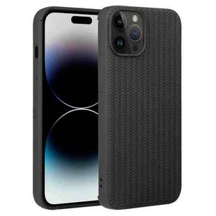 For iPhone 15 Pro Weave Texture Silicone Phone Case(Black)