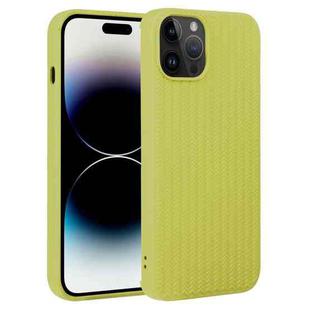 For iPhone 15 Pro Max Weave Texture Silicone Phone Case(Green)