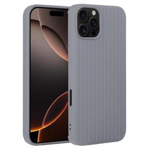 For iPhone 16 Pro Weave Texture Silicone Phone Case(Grey)