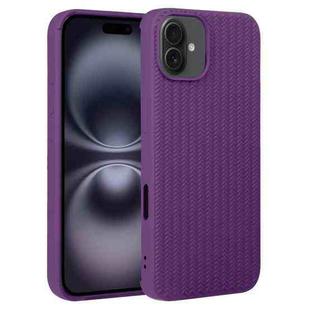 For iPhone 16 Plus Weave Texture Silicone Phone Case(Purple)