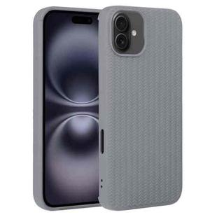 For iPhone 16 Plus Weave Texture Silicone Phone Case(Grey)