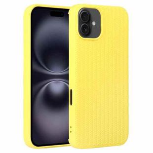For iPhone 16 Weave Texture Silicone Phone Case(Yellow)