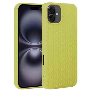 For iPhone 16 Weave Texture Silicone Phone Case(Green)