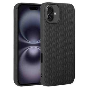 For iPhone 16 Weave Texture Silicone Phone Case(Black)