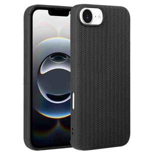 For iPhone 16e Weave Texture Silicone Phone Case(Black)