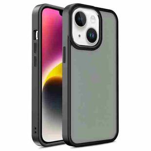 For iPhone 15 Shield Skin Feel PC + TPU Phone Case(Black)