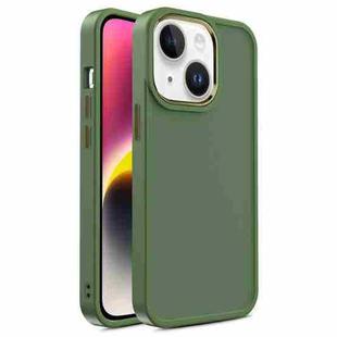 For iPhone 15 Shield Skin Feel PC + TPU Phone Case(Dark Green)
