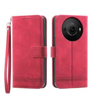 For Sharp Aquos R8 Pro Dierfeng Dream Line Leather Phone Case(Red)