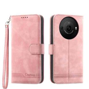 For Sharp Aquos R8 Pro Dierfeng Dream Line Leather Phone Case(Pink)