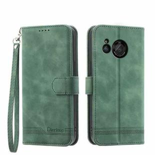 For Sharp Aquos R8 Dierfeng Dream Line Leather Phone Case(Green)