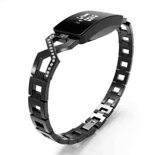 For Fitbit Inspire / Inspire HR Metal Cross Chain A Type  Watch Band(Black)