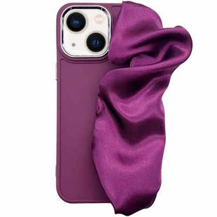 For iPhone 14 2 in 1 Electroplating Wristband Phone Case(Dark Purple)