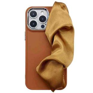 For iPhone 14 Pro Max 2 in 1 Electroplating Wristband Phone Case(Brown)