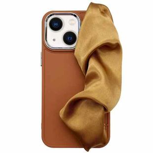 For iPhone 13 2 in 1 Electroplating Wristband Phone Case(Brown)