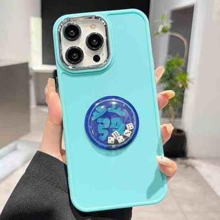 For iPhone 14 Pro Electroplated Lens Ring Dice Phone Case(Mint Green)