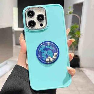 For iPhone 13 Pro Max Electroplated Lens Ring Dice Phone Case(Mint Green)