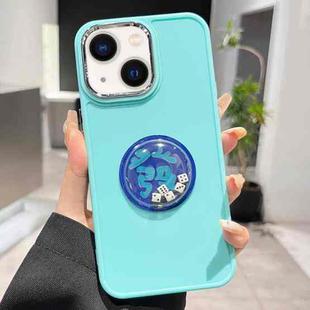 For iPhone 13 Electroplated Lens Ring Dice Phone Case(Mint Green)