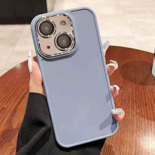 For iPhone 14 Electroplated Lens Frame Phone Case with Lens Film(Lavender Grey)