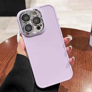 For iPhone 14 Pro Electroplated Lens Frame Phone Case with Lens Film(Light Purple)