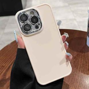 For iPhone 14 Pro Electroplated Lens Frame Phone Case with Lens Film(Light Pink)