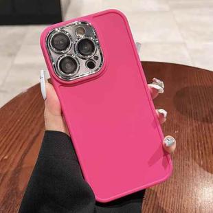 For iPhone 13 Pro Electroplated Lens Frame Phone Case with Lens Film(Rose Red)