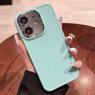 For iPhone 12 Electroplated Lens Frame Phone Case with Lens Film(Mint Green)