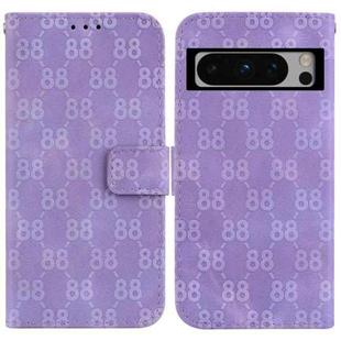 For Google Pixel 8 Pro Double 8-shaped Embossed Leather Phone Case(Purple)