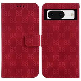 For Google Pixel 8 Double 8-shaped Embossed Leather Phone Case(Red)