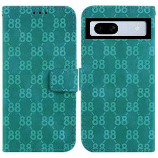 For Google Pixel 7a Double 8-shaped Embossed Leather Phone Case(Green)