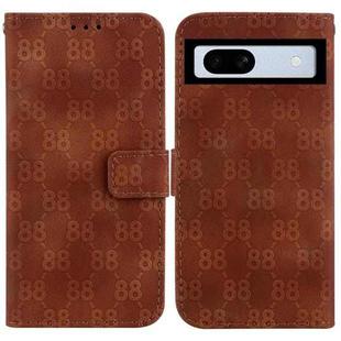 For Google Pixel 7a Double 8-shaped Embossed Leather Phone Case(Brown)