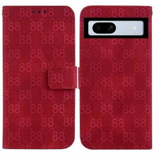 For Google Pixel 7a Double 8-shaped Embossed Leather Phone Case(Red)