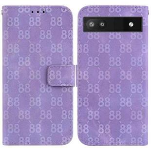 For Google Pixel 6a Double 8-shaped Embossed Leather Phone Case(Purple)