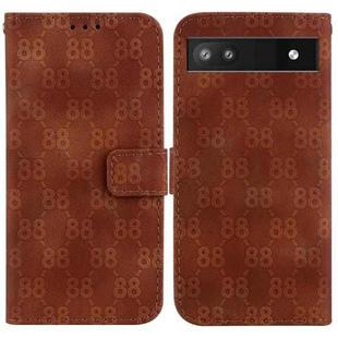 For Google Pixel 6a Double 8-shaped Embossed Leather Phone Case(Brown)