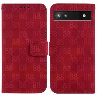 For Google Pixel 6a Double 8-shaped Embossed Leather Phone Case(Red)