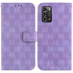For ZTE Blade A72 / V40 Vita Double 8-shaped Embossed Leather Phone Case(Purple)