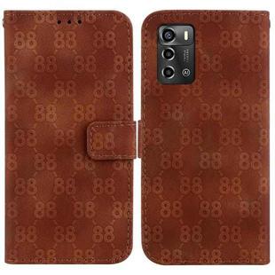 For ZTE Blade A72 / V40 Vita Double 8-shaped Embossed Leather Phone Case(Brown)