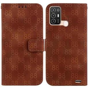 For ZTE Blade A52 Double 8-shaped Embossed Leather Phone Case(Brown)