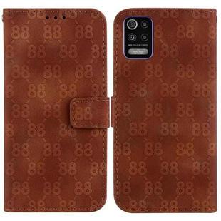 For LG K52 / K62 / Q52 Double 8-shaped Embossed Leather Phone Case(Brown)